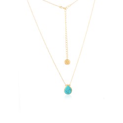 14K Gold Over Sterling Silver, Genuine Turquoise Necklace